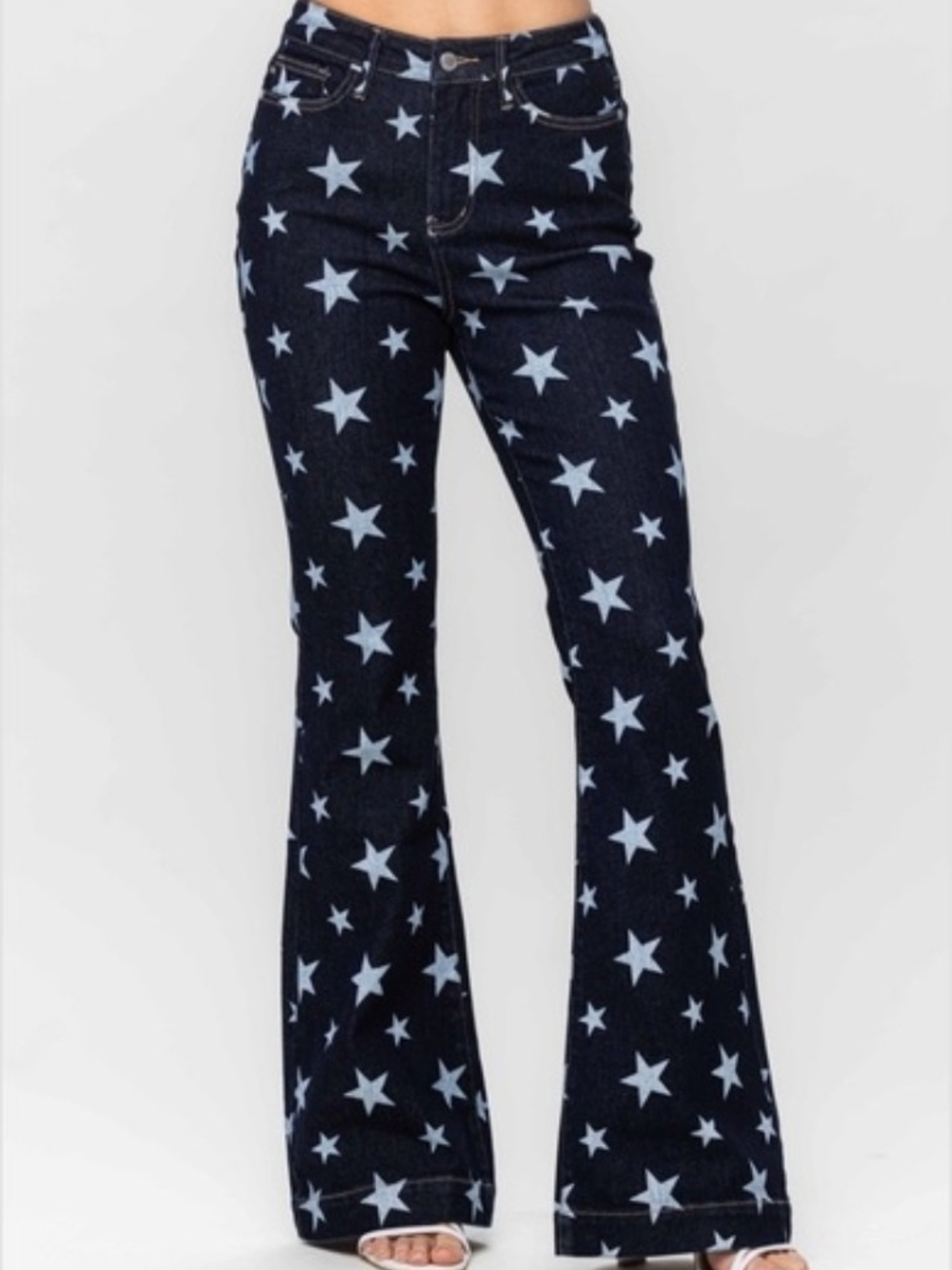 NWT Judy Blue Navy Denim Jeans with White Star Print